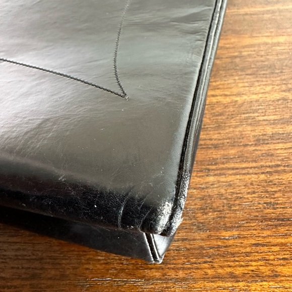 Vintage 1950’s Mid Century Calfskin Leather Made in France Wrist Purse Handbag - Picture 10 of 12